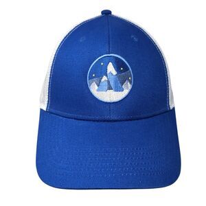 Atlassian Strapback Mesh Back Trucker Hat Blue One Size Quake City Caps